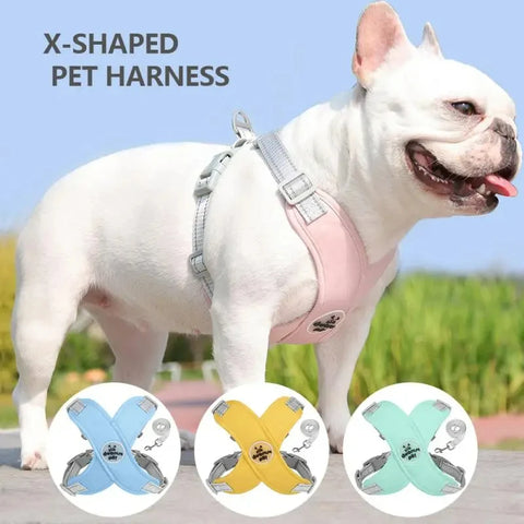 X Shaped Pet Dog Harness Reflective Adjustable