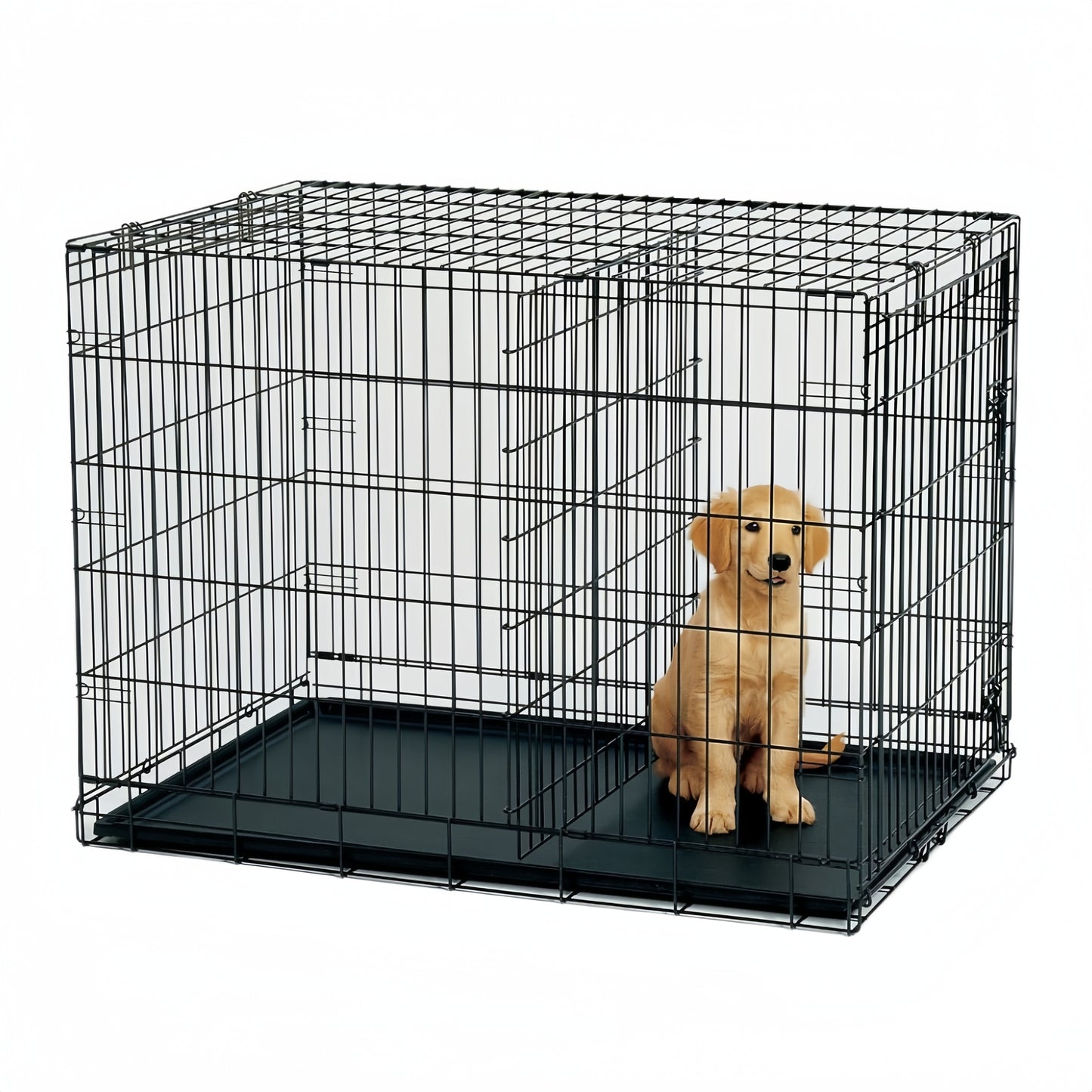 30' Collapsible Metal Dog Cage Carrier With Divider