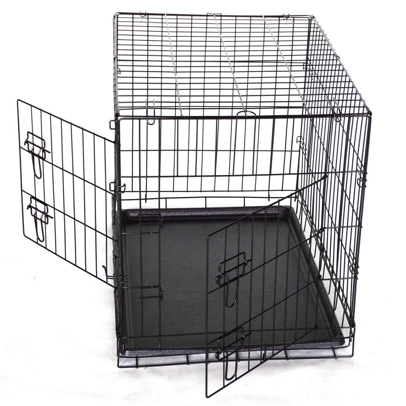 30' Collapsible Metal Dog Cage Carrier With Divider