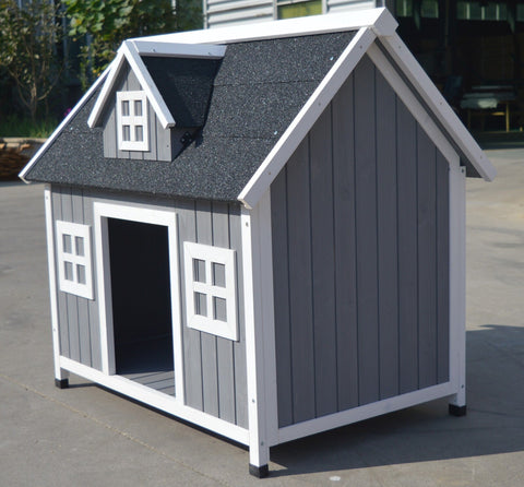 Grey Large Timber Pet Dog Puppy Wooden Cabin  Kennel Timber House