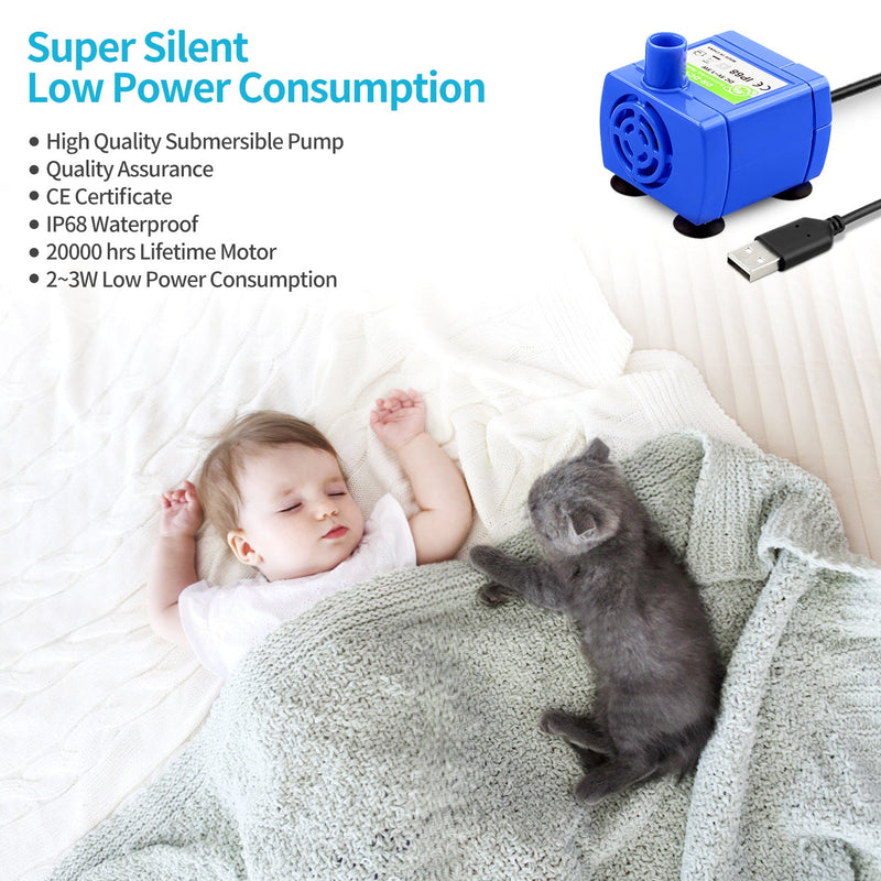 Ceramic Electric Pet Water Fountain Blue
